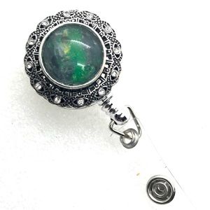 Handmade 18mm Snap Retractable Pull ID Badge Holder Reels Recoll with clip